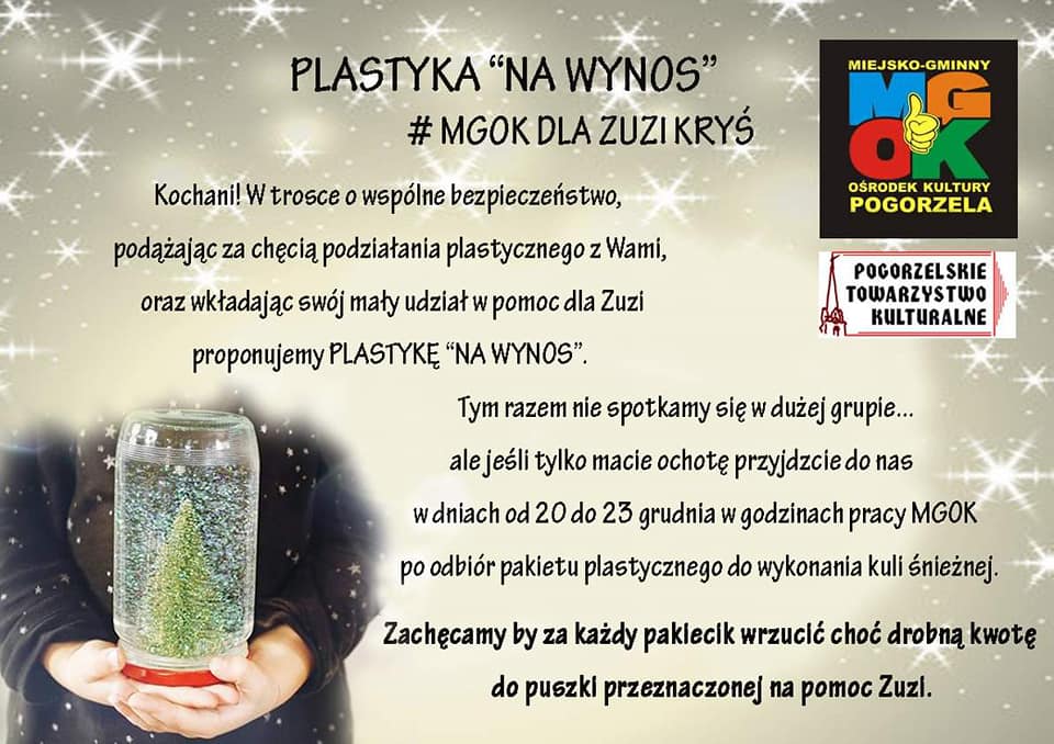Read more about the article Plastyka „NA WYNOS” #MGOK DLA ZUZI KRYŚ