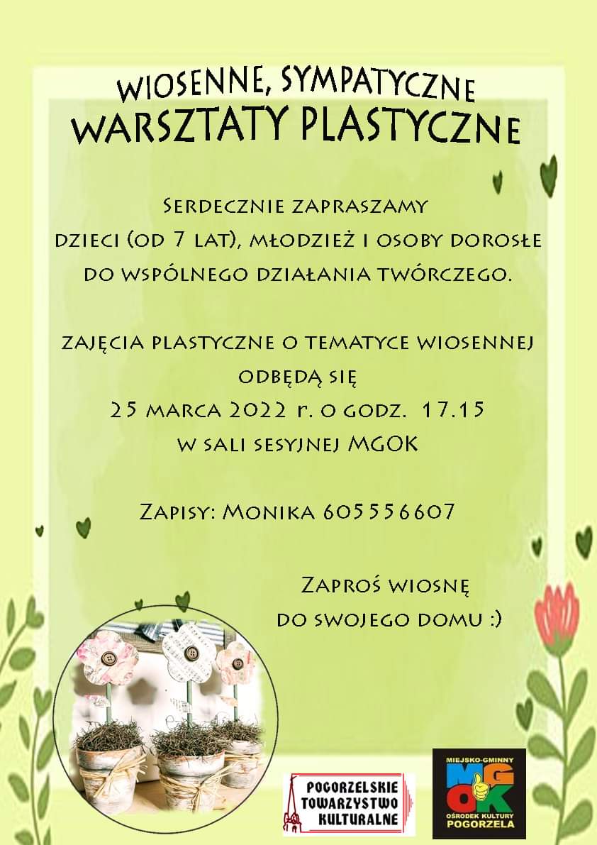 Read more about the article WIOSENNE, SYMPATYCZNE WARSZTATY PLASTYCZNE