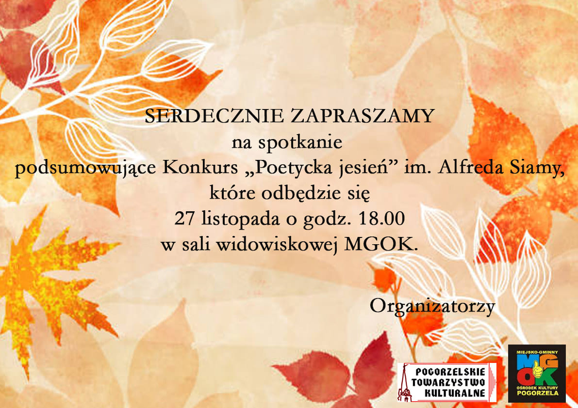 Read more about the article Spotkanie w ramach podsumowania Konkursu „Poetycka jesień” im. Alfreda Siamy