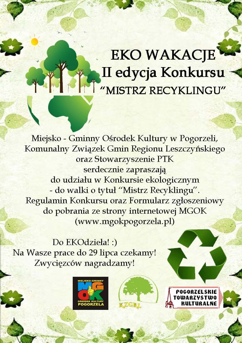 Read more about the article UWAGA KONKURS II EDYCJA „MISTRZ RECYKLINGU”